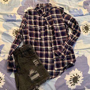 Charlotte Russe BLUE/WHITE/RED FLANNEL